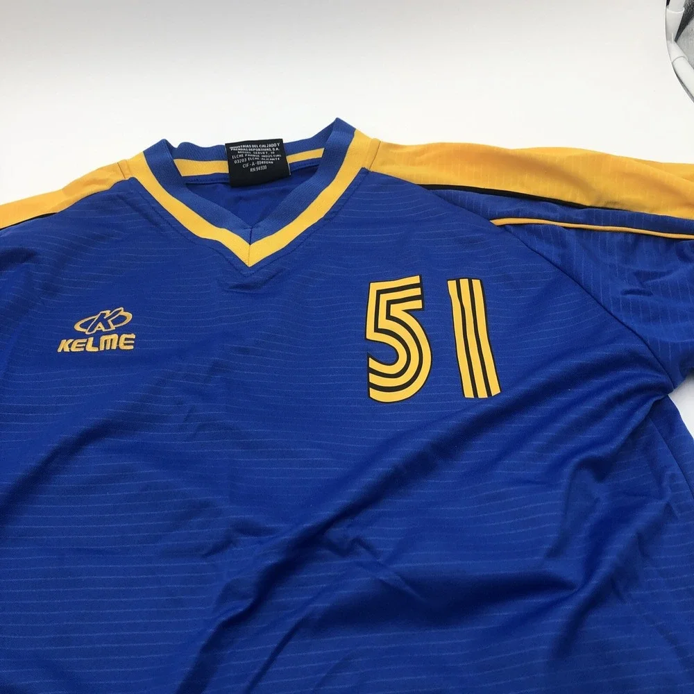 Fusion Fc Soccer Game Jersey Kelme Aqua Breathe Medium Blue Used Number51 Futbol
